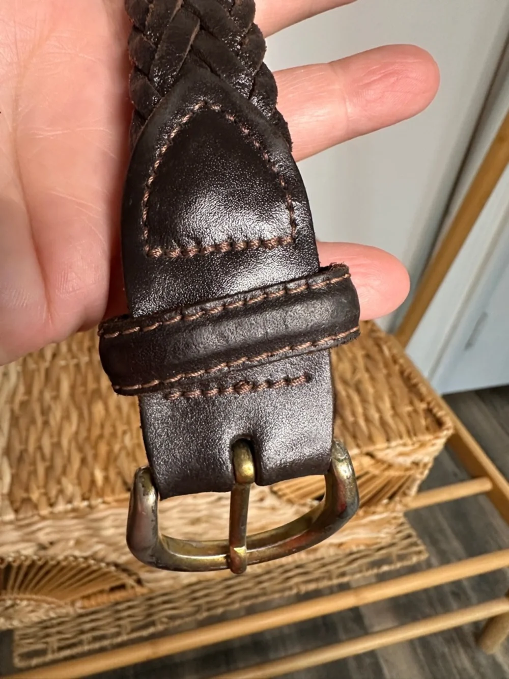genuine leather handwoven braided